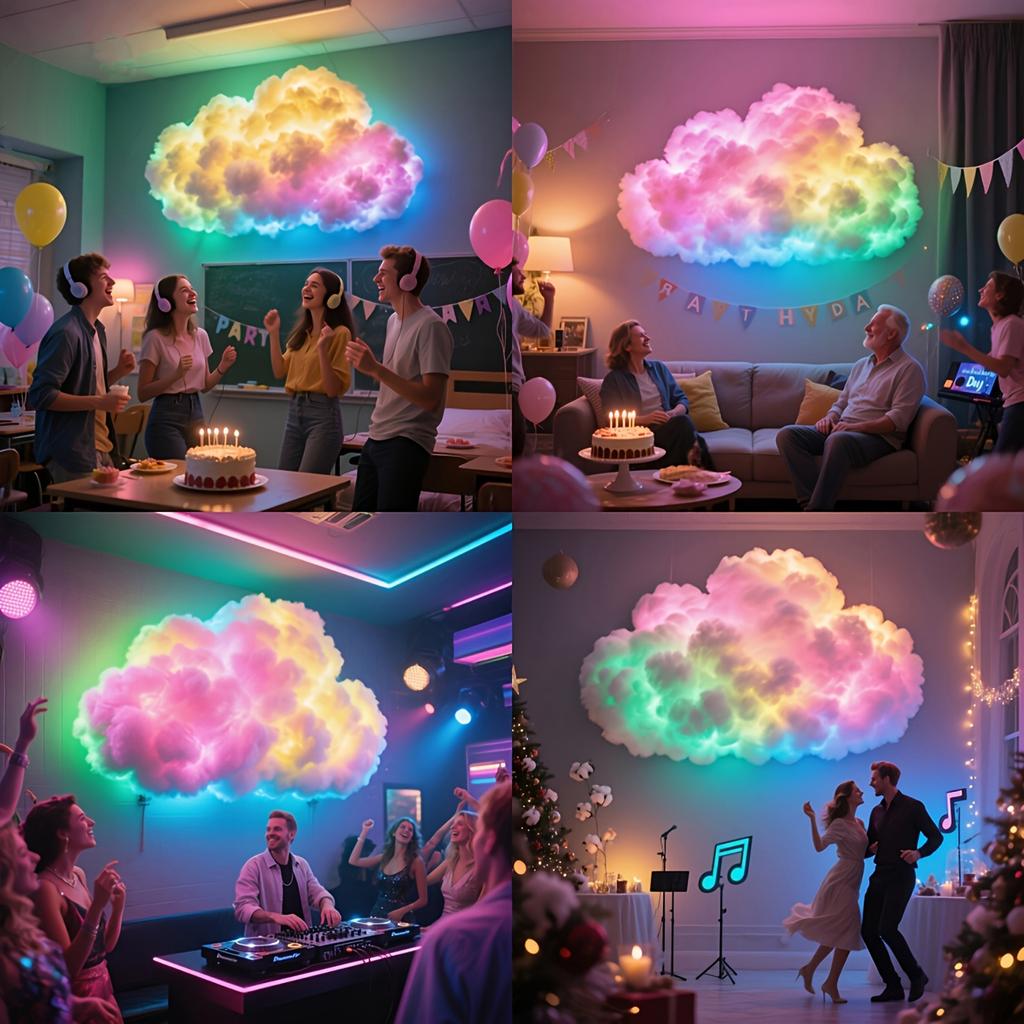 DIY Thundercloud LED Light USB-Powered 3D Big Cloud Lightning Light for Adults Kids Indoor Home Bedroom