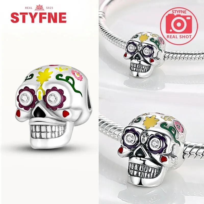 Copperdevil Skull Beads Bat Halloween Charms For Original Bracelet Diy Charming Fine Jewelry Gift For Women