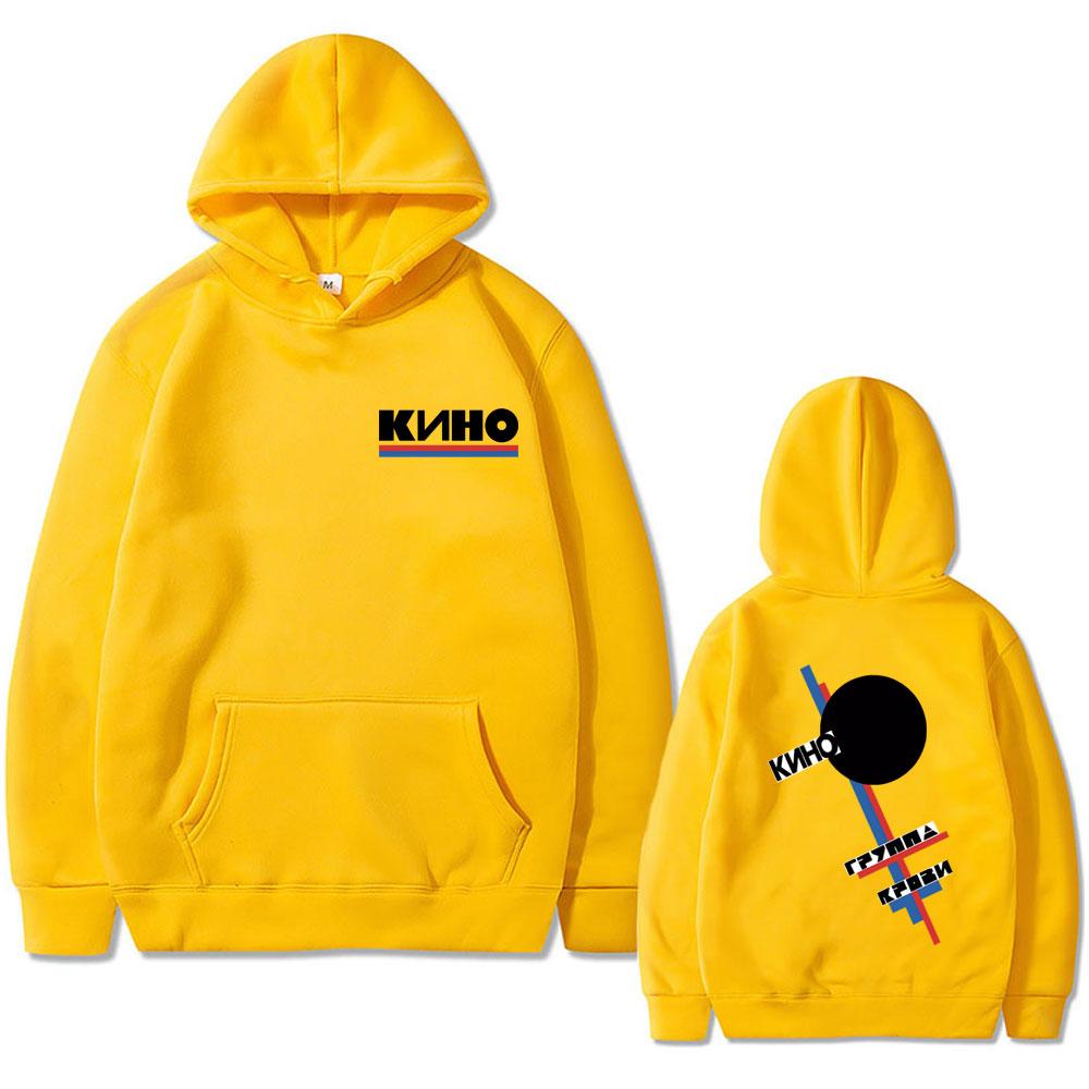 Limited Legendary Russia Rock Band Viktor Tsoi Kino Blood Type Print Hoodie Men Women Casual Oversized