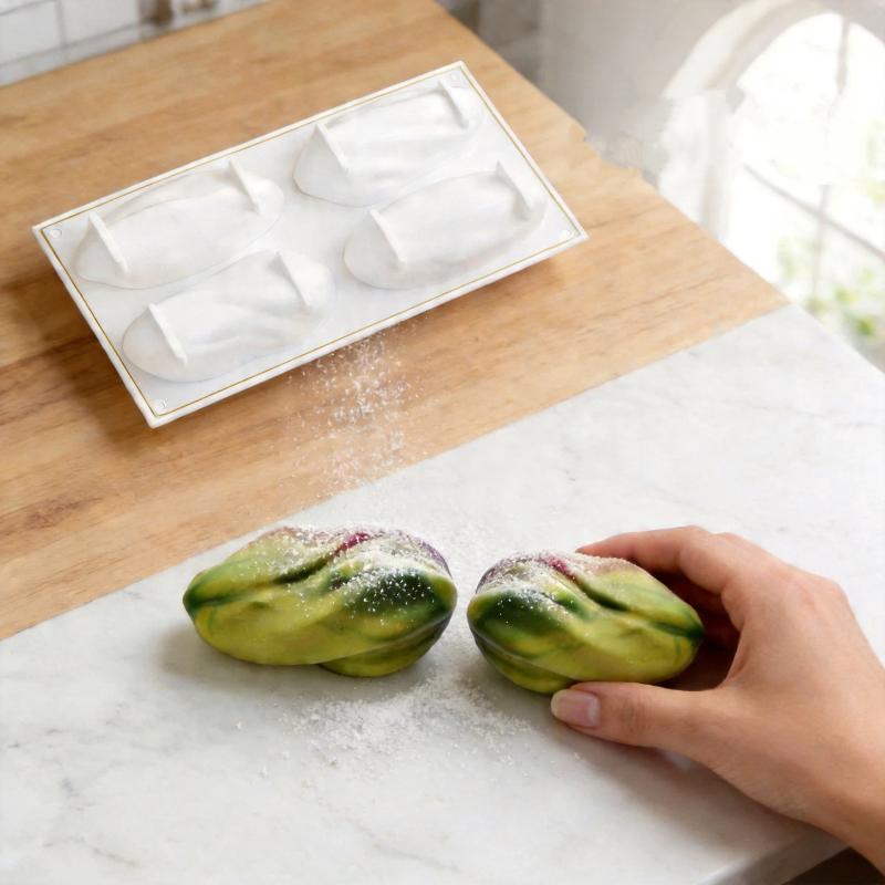Innovative Silicone Mold 4 Cavity For Exceptional Pistachio Mousse and Dessert Baking