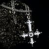 Gothic Cross Pendant Necklace For Women With Alloy Chain And Electroplated Finish