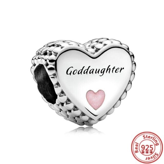 925 Silver Love Collection Beaded Pendant Charm Accessory Bracelet Women 'S Diy Jewelry