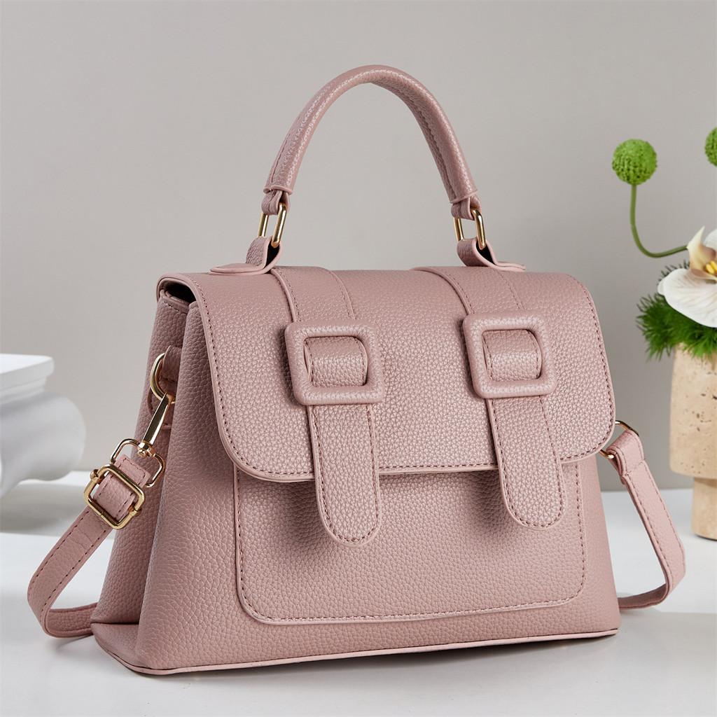 

Womens Fashion Small Pu Handbag With Magnetic Closure For Daily Casual Use рожевий