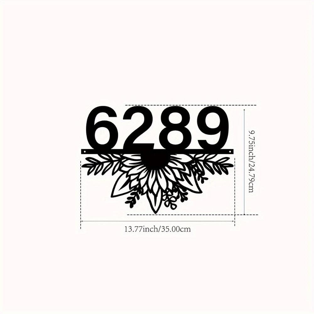 Custom Metal Floral Address Sign Personalized Outdoor Indoor Wall Art Home Decor