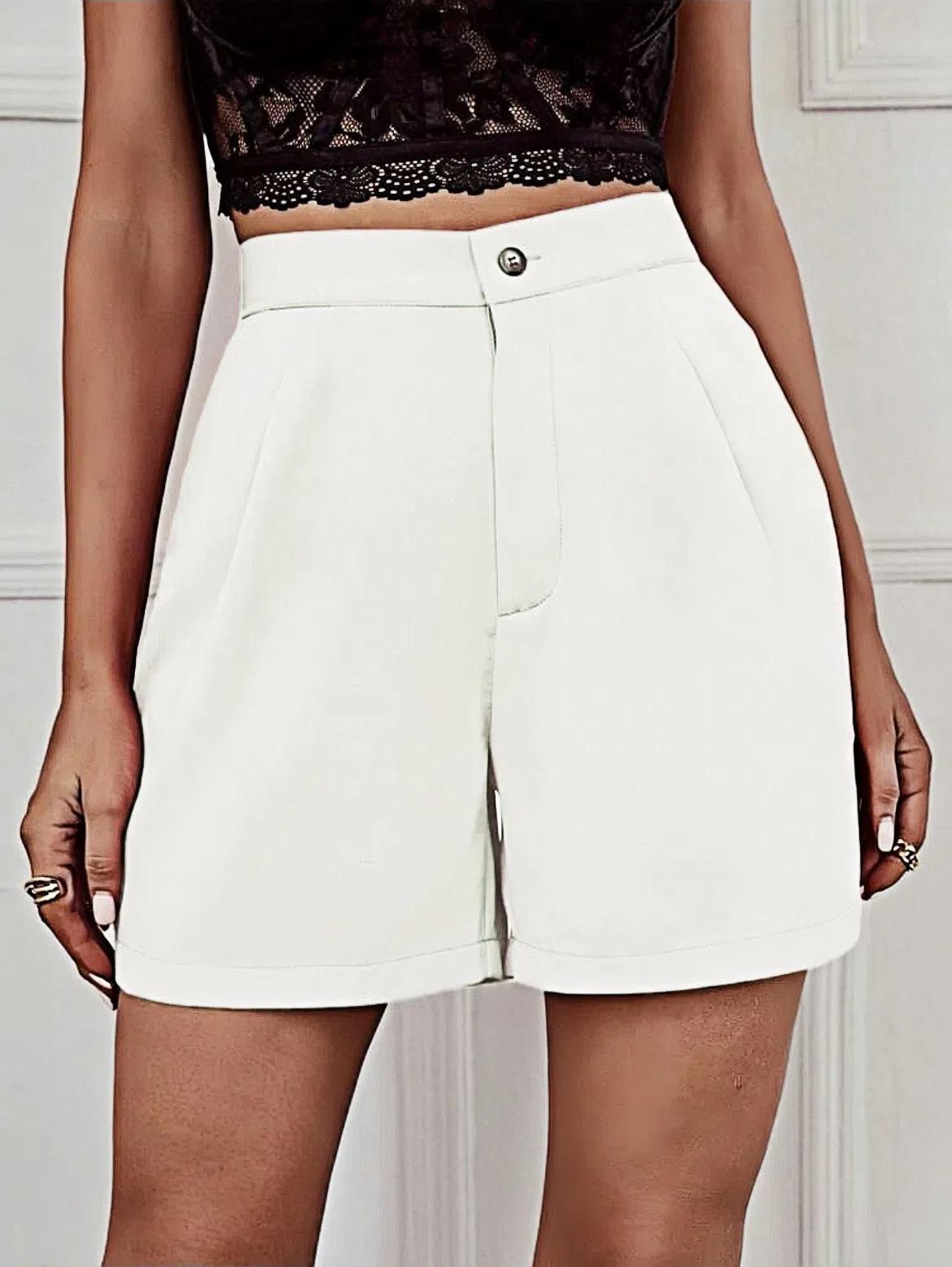 Women High Waist Wide Leg Casual Shorts Summer M