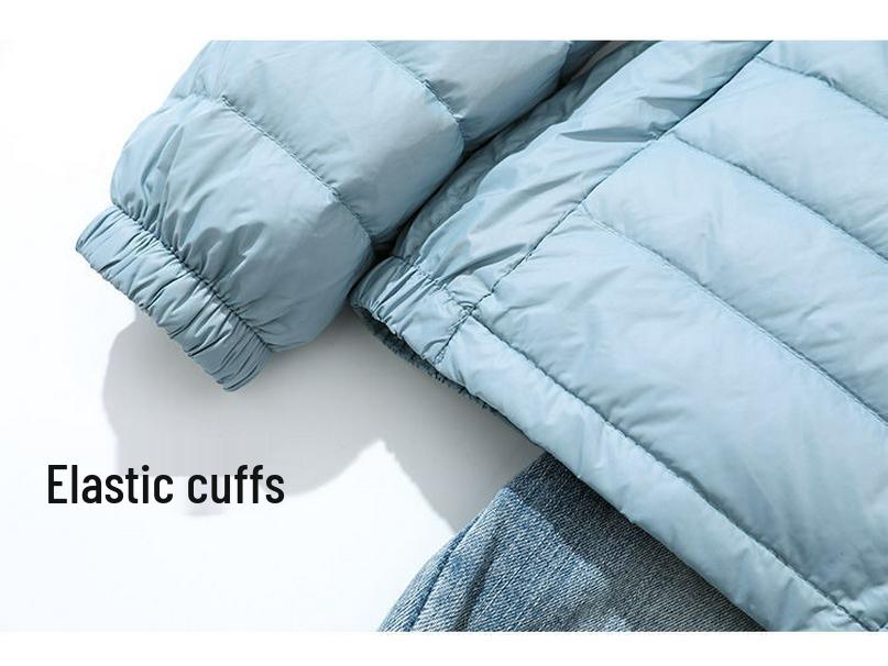 Jachetă scurtă cu glugă pentru femei - 90% puf de rață albă, ușoară, mărime plus, glugă detașabilă, stil toamnă/iarnă.