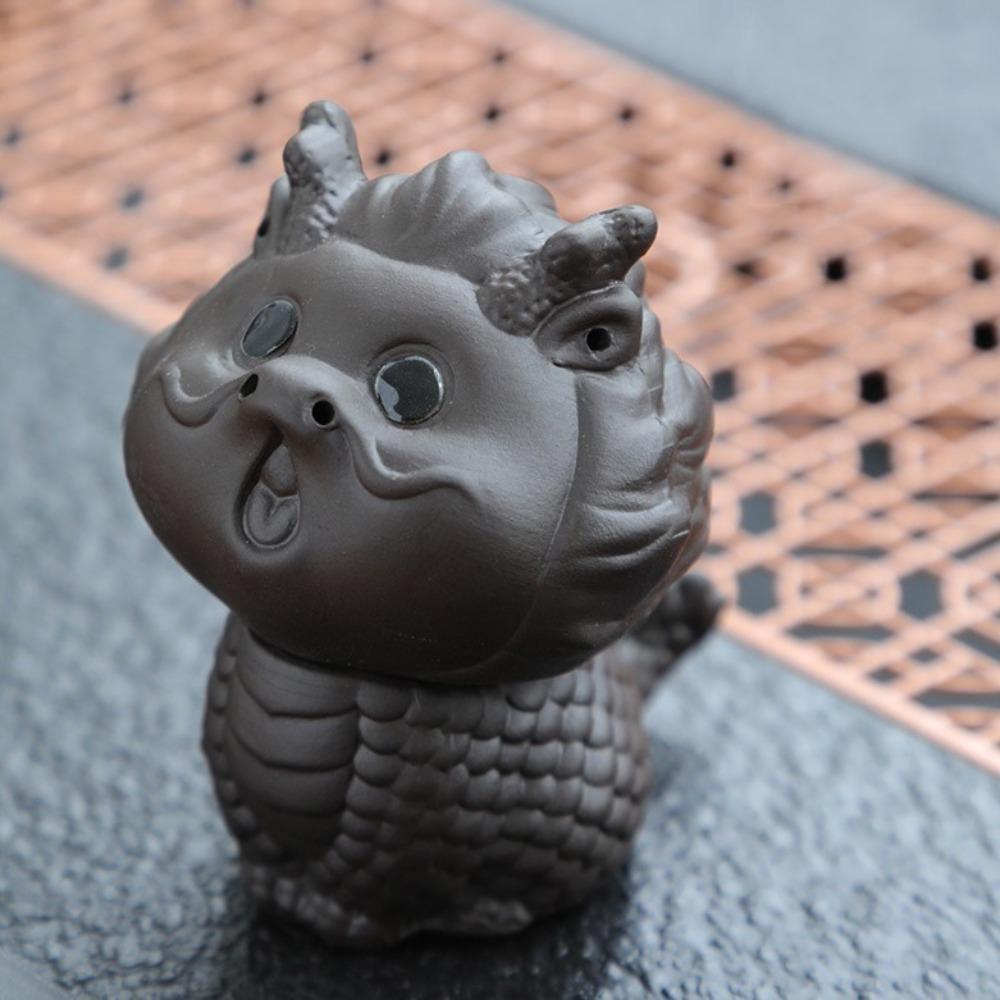 Dragon God Beast Table Decoration Figurines Desktops Animal Ornament Purple Clay Tea Pet  Office