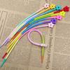 10Pcs Gradient Color Flower Star Silicone Cable Organizer Pengikat Kabel Cable Kabel Ties Cord Holder Diy Keychain Accessories