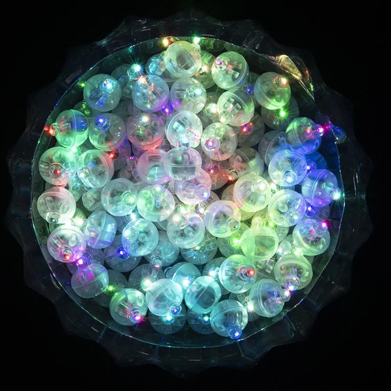 50 Stück Becher Kleine Runde Kugel Lichter Ballons LED Blinkende Leuchten Laternenlicht für Hochzeit Party Geburtstag Dekoration