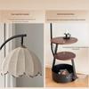 French Retro Mid-Century Bedside Floor Lamp with Storage - Ideal for Living Room or Sofa Side Decor.