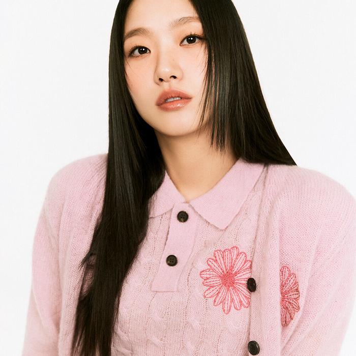 [Mardi Mercredi] Mohair Cardigan V Neck_pink Hotpink