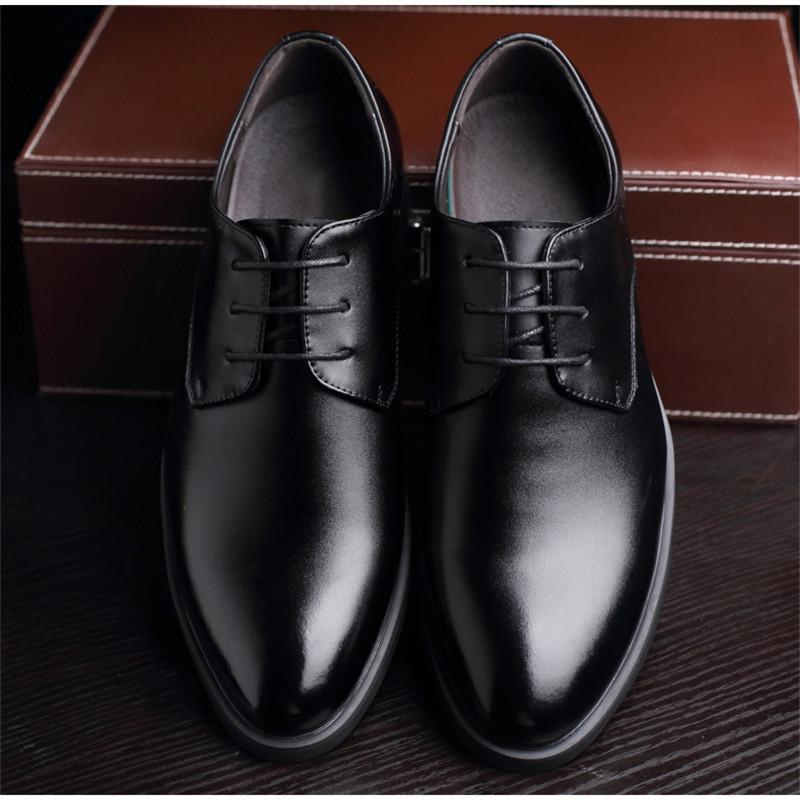Dress Men's Business Leather Shoes Autumn Soft-soled Breathable Casual Shoes British Lace-up Black Driving Shoes