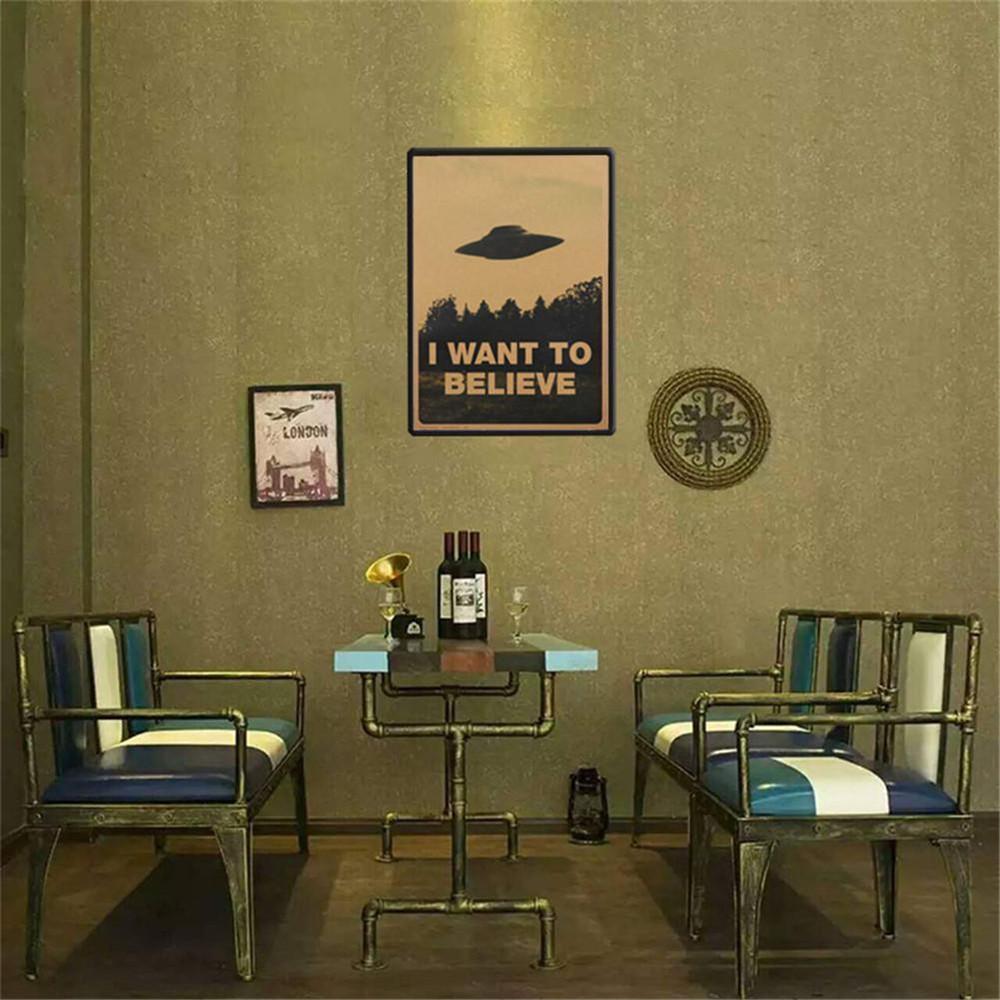 Vintage Classic X FILES /"I Want To Believe/"Home Room Decor Kraft Paper Poster*1