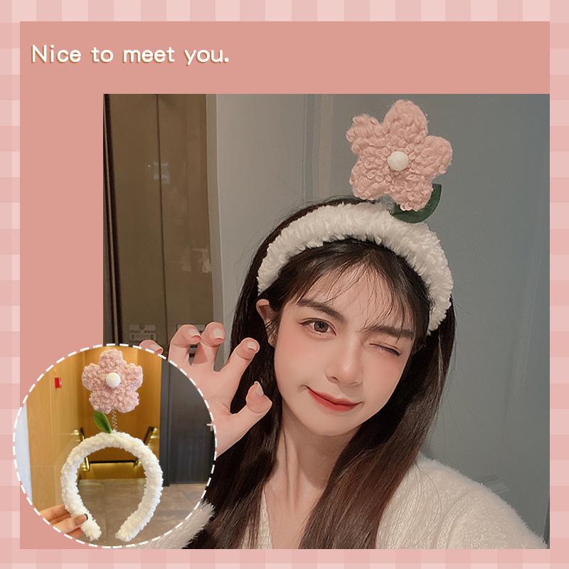 2024 Cute Cartoon Plush Headband for Women - Makeup, Hair Clip & Tie