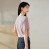 Letter printed round neck short sleeved T-shirt for women