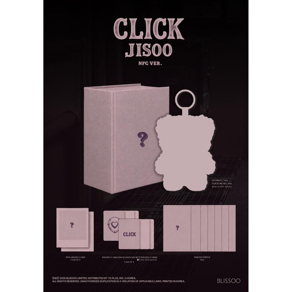 JISOO CLICK BABY BEAR NFC Ver. Official K-POP CD