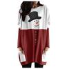 Plus Size Women Long Sleeve Christmas Printed  Tops Tee T-Shirt Blouse