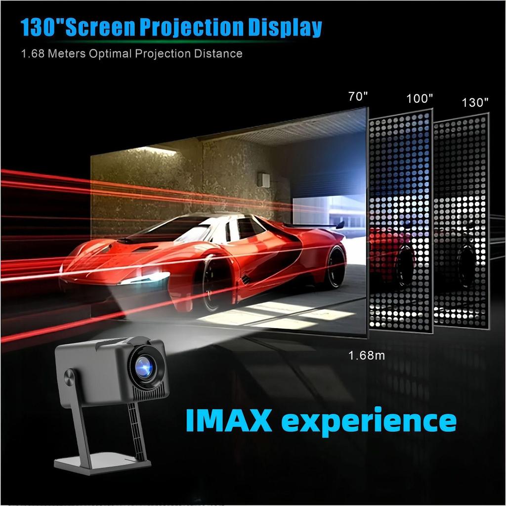 4K Projector, K300 Cannon Projector, WIFI 6+BT 5.0, Supports HDMI HD, Supports 4K Video Decoding