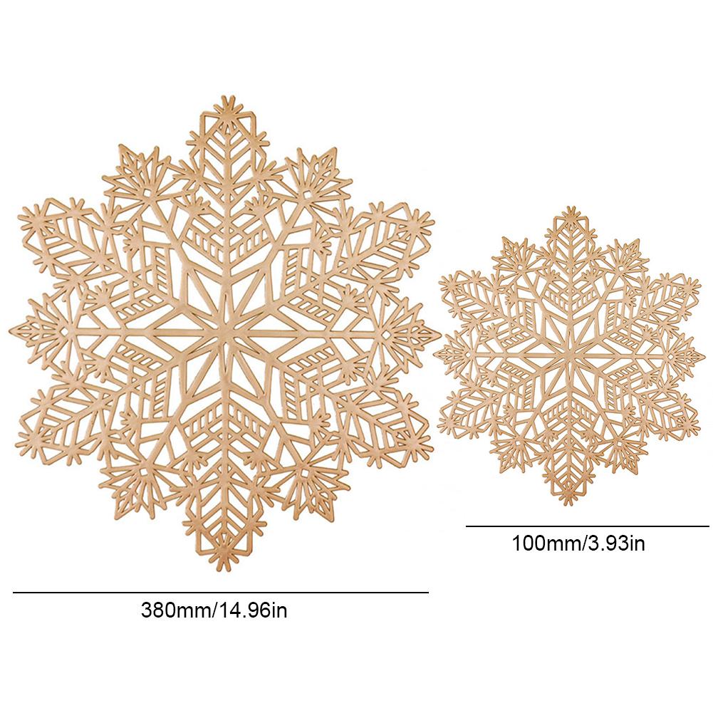Coaster Set of 4 Christmas Snowflake Placemats Festival Decor PVC Coaster Washable New Year Party Pad Table Placemat Table Decor