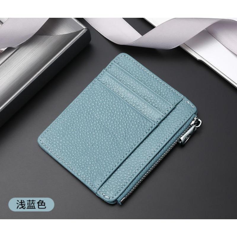 Mini Credit Card Wallet Id Card Holder Men's Small Wallet Thin Sleeve Zipper Short Coin Wallet