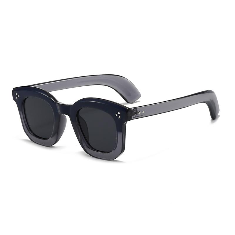 

Classics Square Colorful Sunglasses Women Men Fashion Rivet Design Thick Frame Sun Glasses Simple Style Shades Lady Eyeglasses сірий