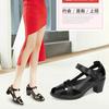Mode Retro Damen Schuhe mit weicher Sohle Sommer Neue Fischmaul Römersandalen Mode Lässig Hohe Absätze Einfache Rutschfeste Damen Sandalen