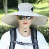 Wide Brim Women Beach Hat Polyester Hat for Men Summer Foldable Men's Bucket Hat  Fishing