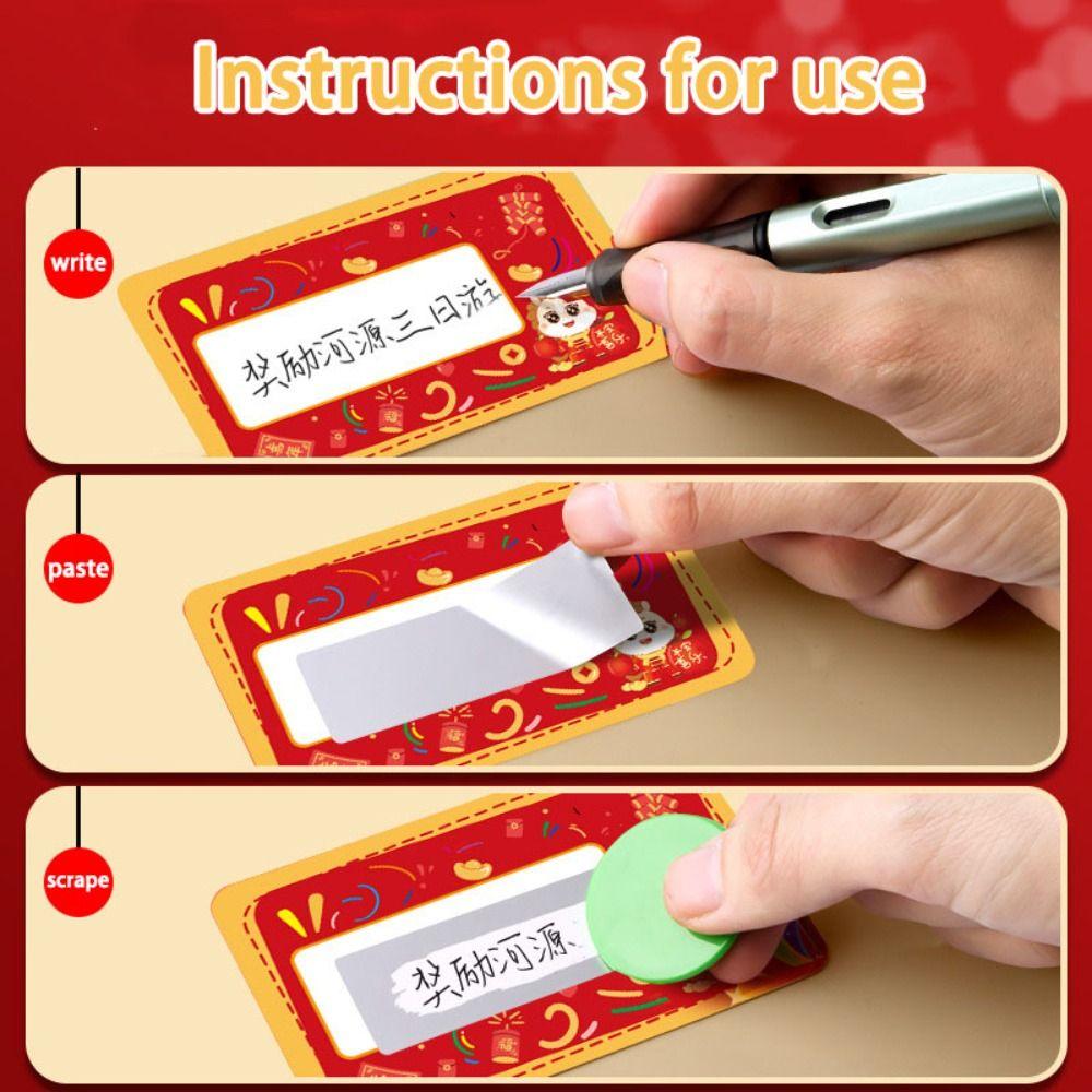 40pcs with Pen Vouchers Tickets Anniversary Surprise Lucky Cards Cute Scratch-off Cards Festivals