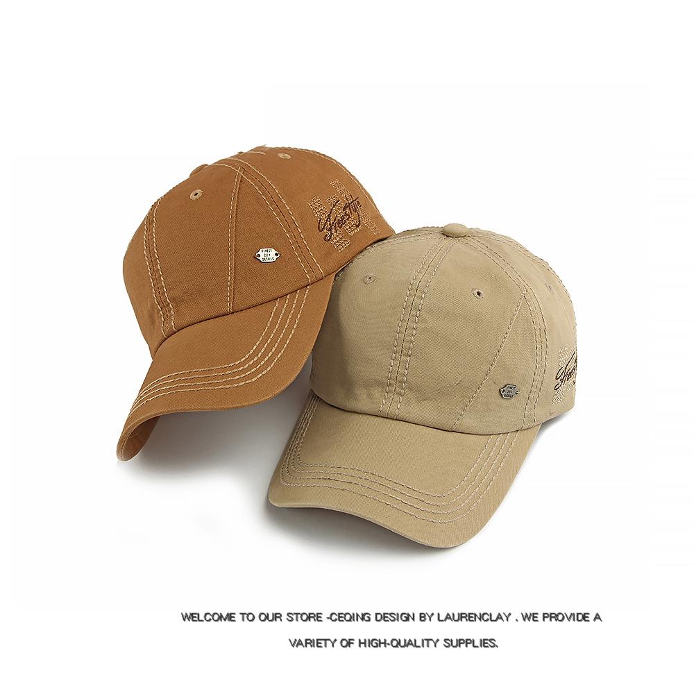 Cotton Hat Women Baseball Cap Embroidered Cap Men's Sunscreen Hat