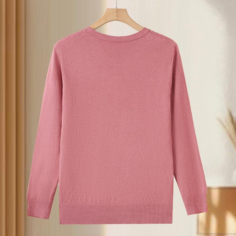 Plus Size 4XL-7XL Elegant Middle Aged Women's Sweater Large Size Knitwear Tops Casual Long Sleeve Autumn Female Clothing