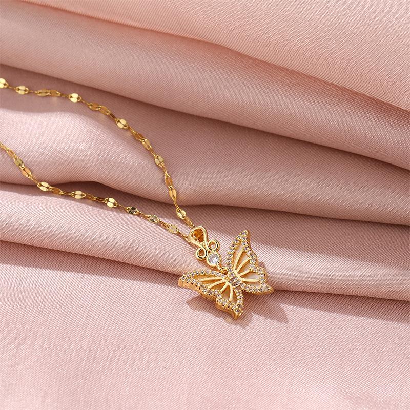 Butterfly Necklace Women'S High Value Light Luxury Trend Temperament Same Neck Chain