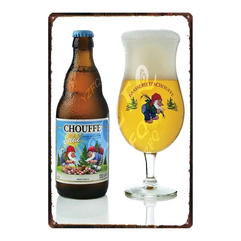 Chouffe Beer Retro Metal Tin Sig Vintage Plate Wall Pub Restaurant Bathroom Decorations For Home Art Decor Iron Poster DU-4910A