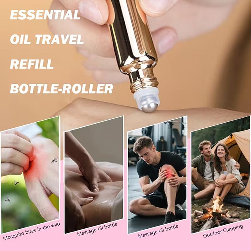 1Pc Refillable Stainless Steel Dual-End Multi-Purpose Perfume Roller Bottle Spray Bottle