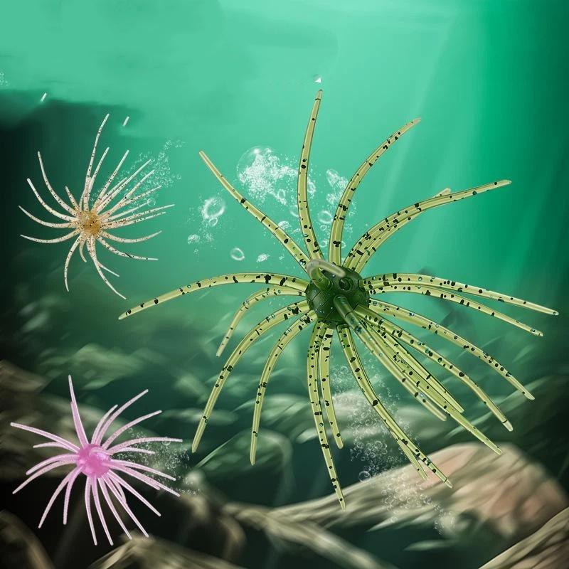 TPE Floating Sea Urchin Soft Lure 9g 19mm Bionic Bait Suitable for Jigging Saltwater Freshwater Fishing Use