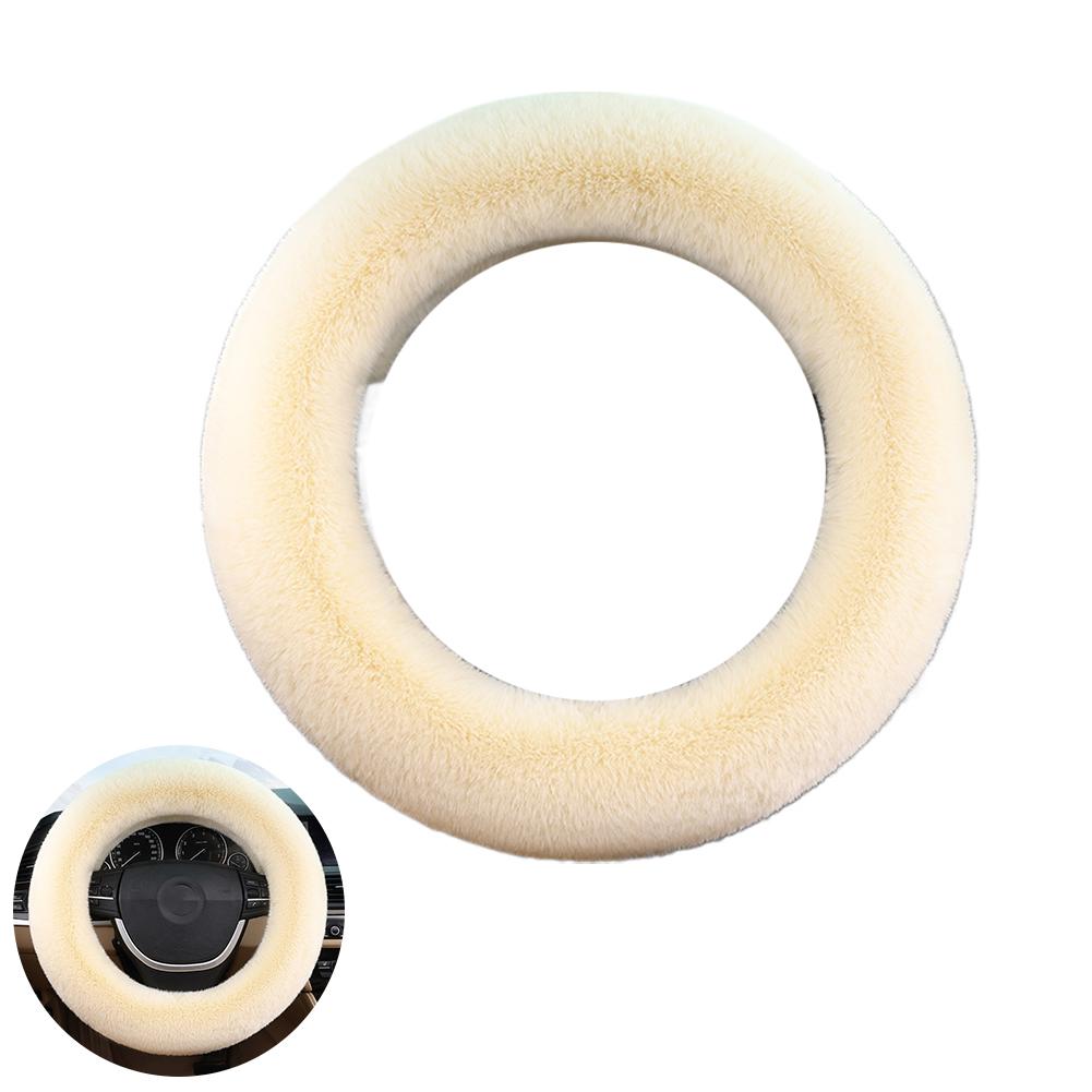 Super Soft Winter Car Steering Wheel Cover 38cm Plush Warm Steering-Wheel Cover Universal Protector For Women's Car Accessories