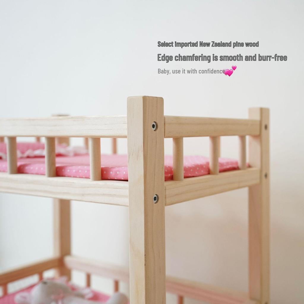 Kids' Wooden Washing Machine Set and Doll Bed - Ideal for Kindergarten Play Areas and Birthday Gifts