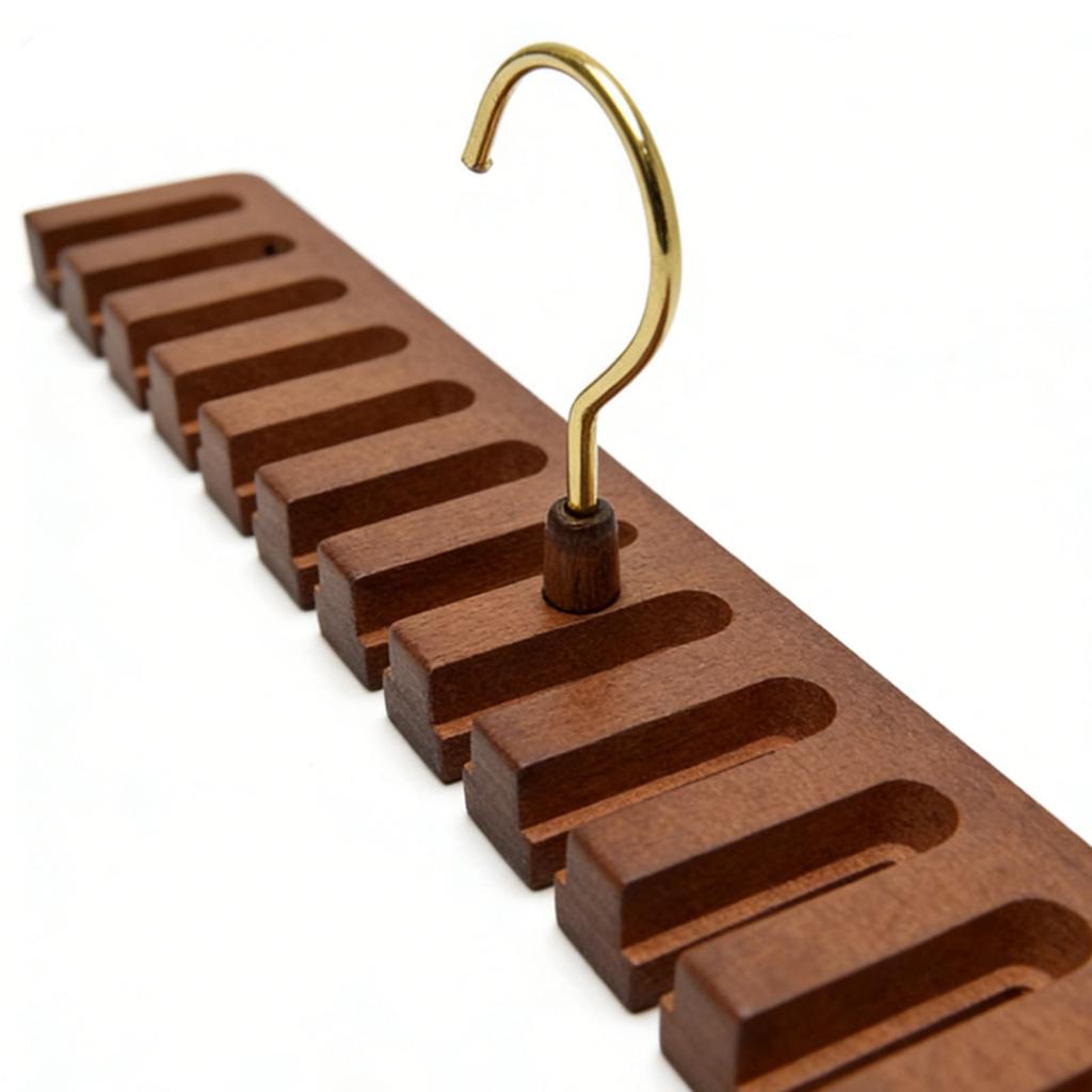 Wooden Belt Rack for Closet Wall Mount Sturdy Space Saving Tie and Belt Hanger Organizer Holder Holds 14 Belts