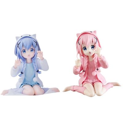 Anime Figure Kafuu Chino Figure Sitting Position Model PVC Car Decoration Kawaii Doll Toy