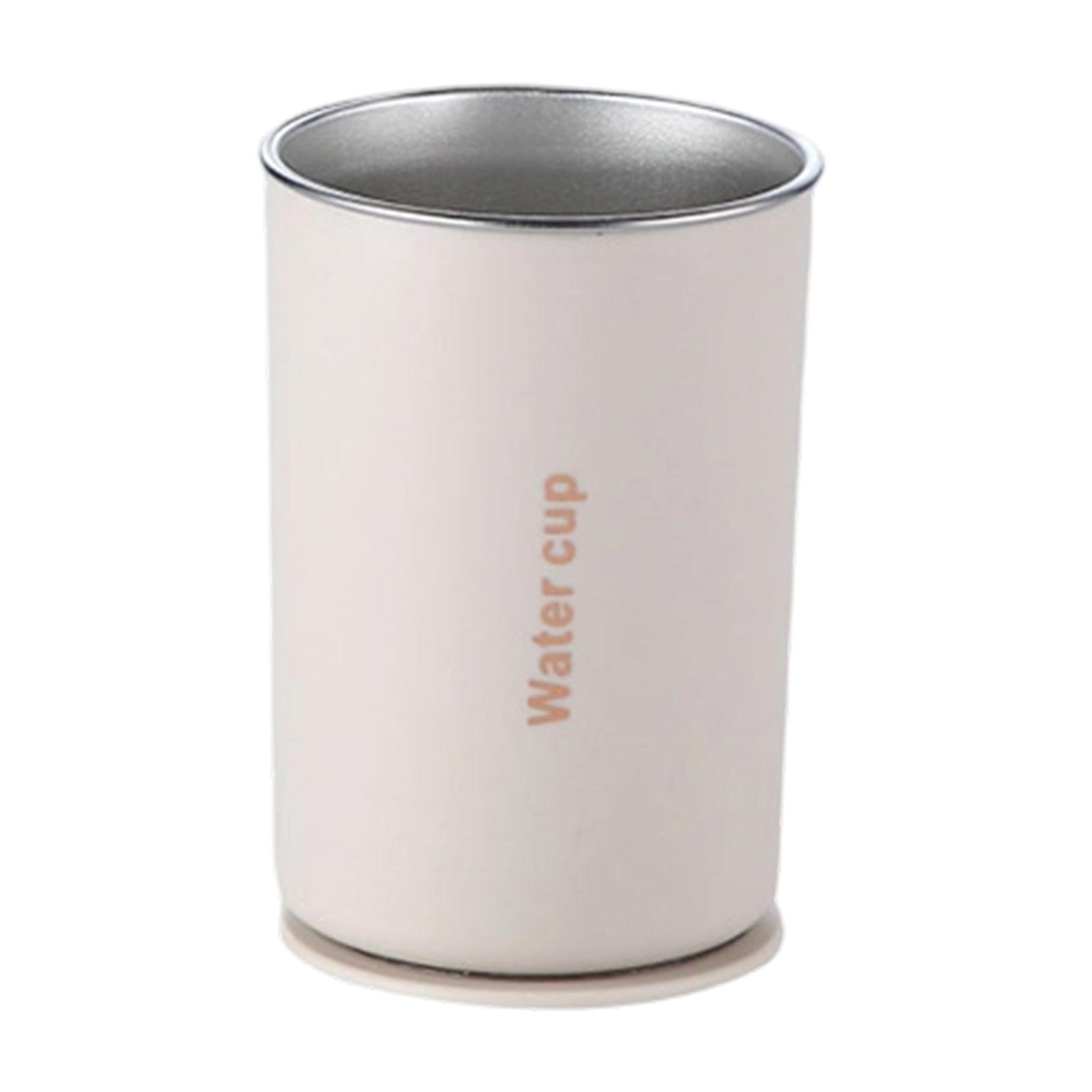 Magnetic Adhesive Toothbrush Holder Stainless Steel Easy Mounting Toothbrush Cup for Household Bathroom Organization бежевый
