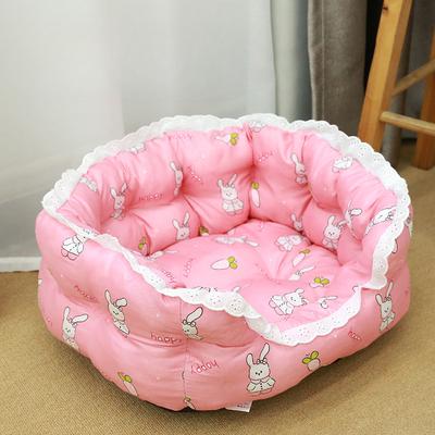 Four Seasons Pet House Three Dimensional Edge Perimeter Windproof Warm Teddy Dog House Cat Sleeping Pad Cartoon Princess Style Sofa Nest
