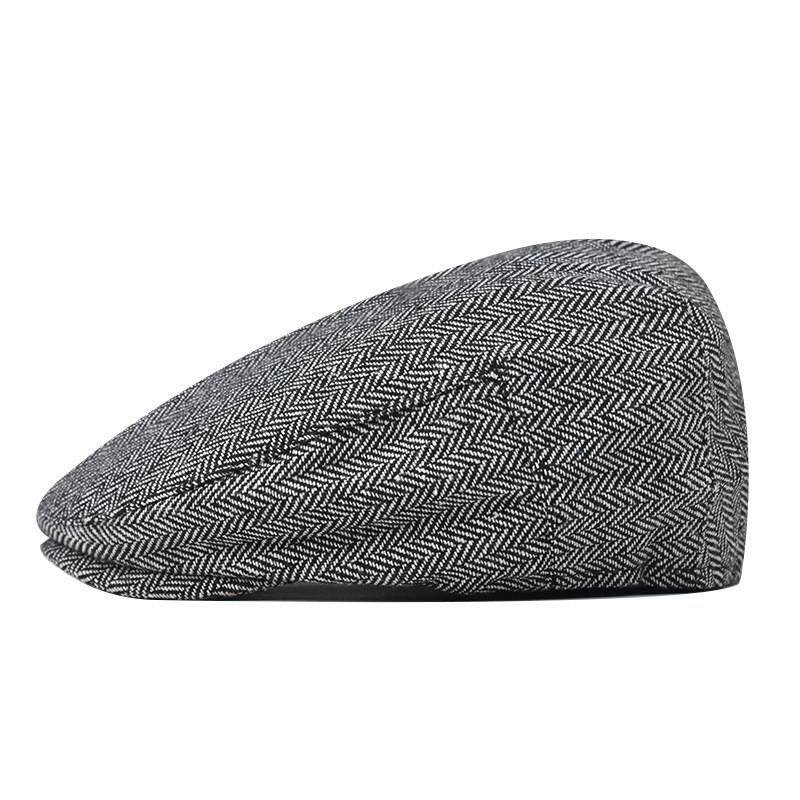 Pattern Cotton Lattice Beret  Hat For Men With Adjustable Casual Outdoor Travel