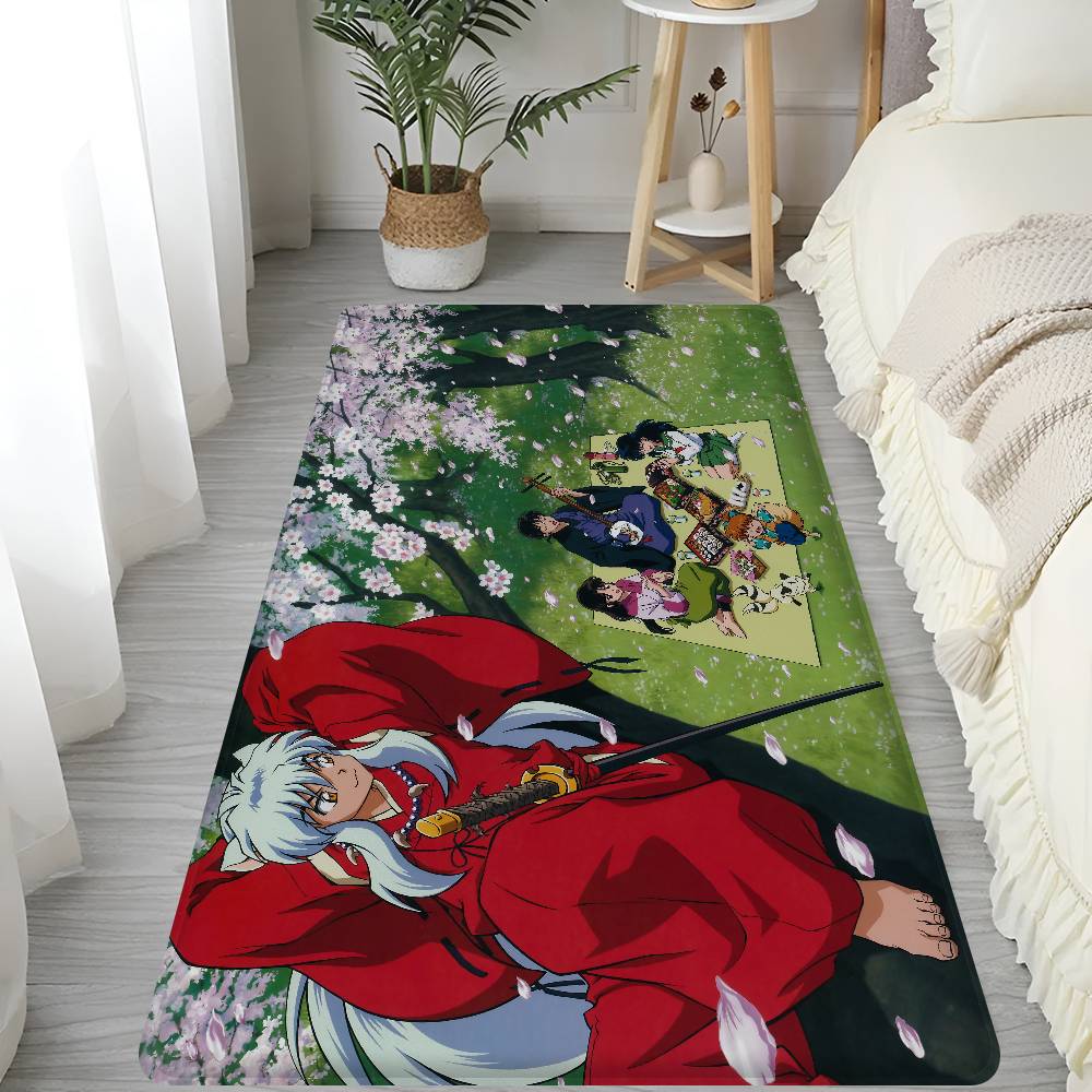 Japanese Anime Inuyasha Hallway Carpet Washable Non-Slip Living Room Sofa Chairs Area Mat Kitchen Doormat Area Rug