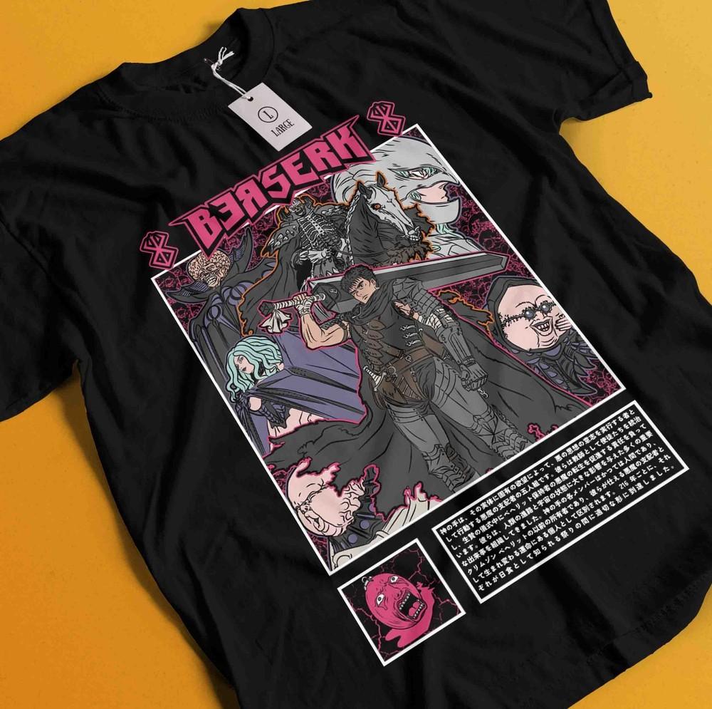 

Берсерк Футболка Гатс Футболка Гриффит Футболка Каска Футболка Воин Аниме Манга Фарнезе 3XL