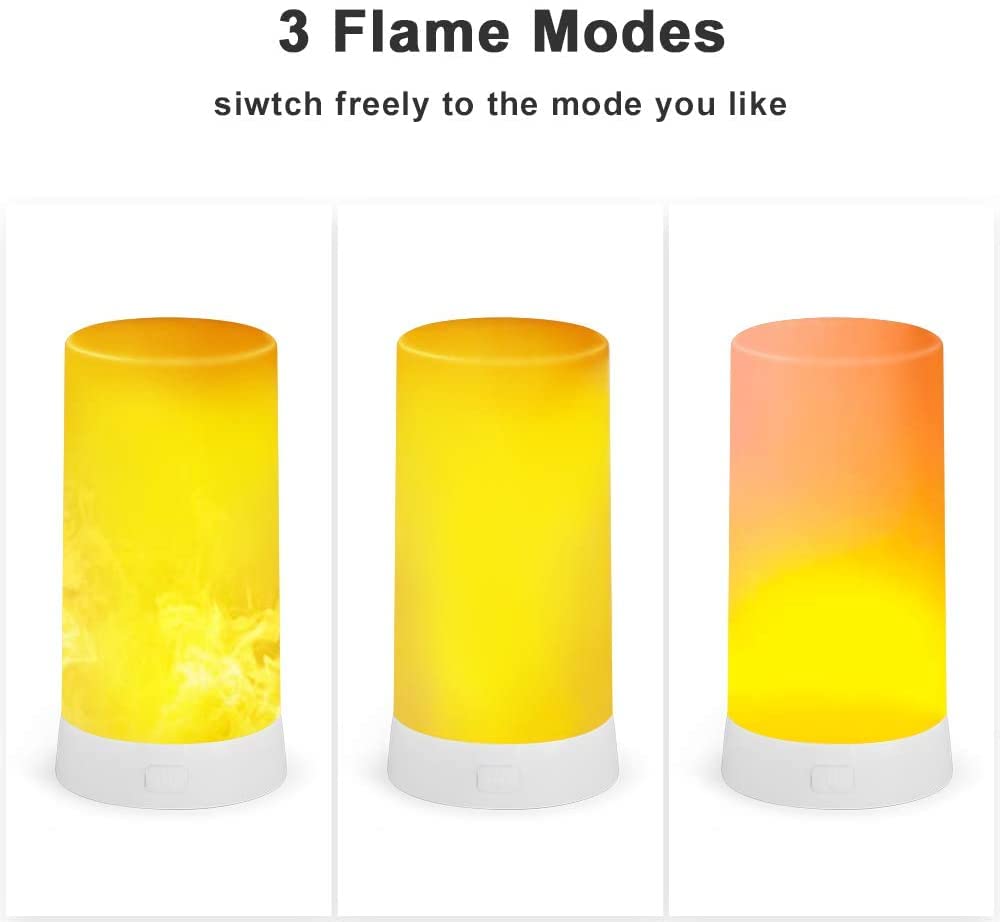 Flame Light, Remote Control USB Rechargeable Flame Light, 4 Modes LED Flame Effect Light for Living Room, Bedroom, Bar, Halloween, Christmas Party (1)