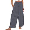 2026 Spring/Summer Women's Elastic Waist Pleated Mid-Waist Straight-Leg Loose Casual Cropped Pants