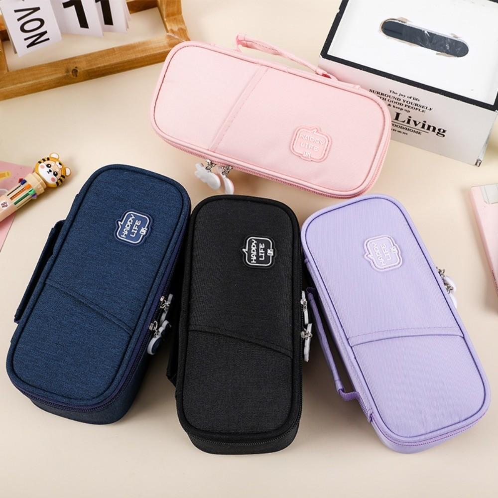Pen Slot Students Pen Bag Large Capacity Stationery Storage Pouch Simple Pencil Cases Office