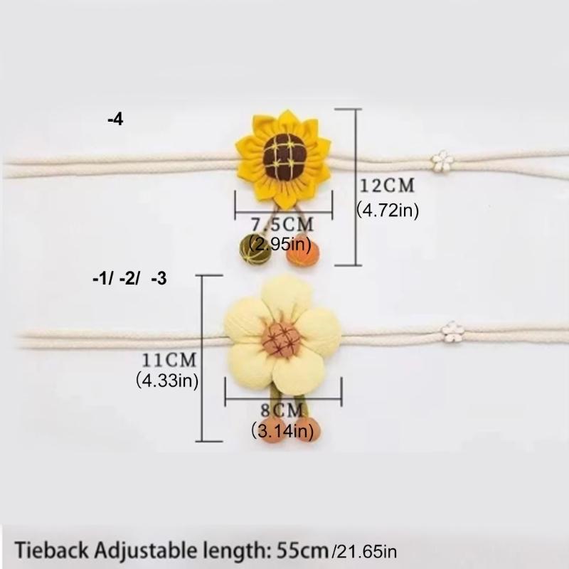 Drape Tieback Holders Curtain Tiebacks Flower Curtain Buckles Rope Decorative Curtain Holdbacks for Office Home Decors