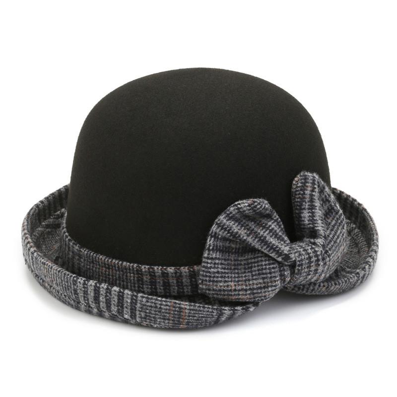 

Elegant Bow Wool Hat For Women Winter Fashion Warmth And Windproof Comfort чёрный