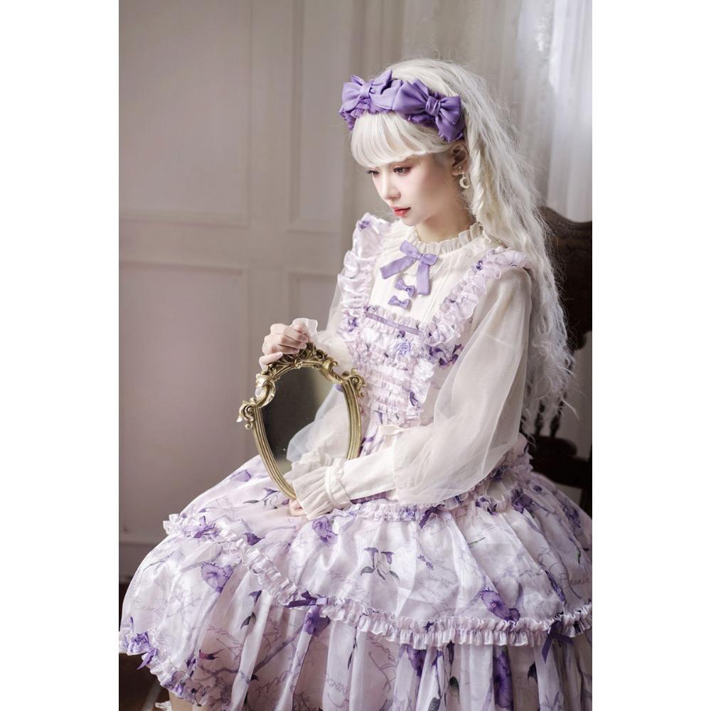 Firefly Flower OP Light Lolita Daily Lolita Vintage Dress - Girls' Soft Girl Fake Two-Piece Set