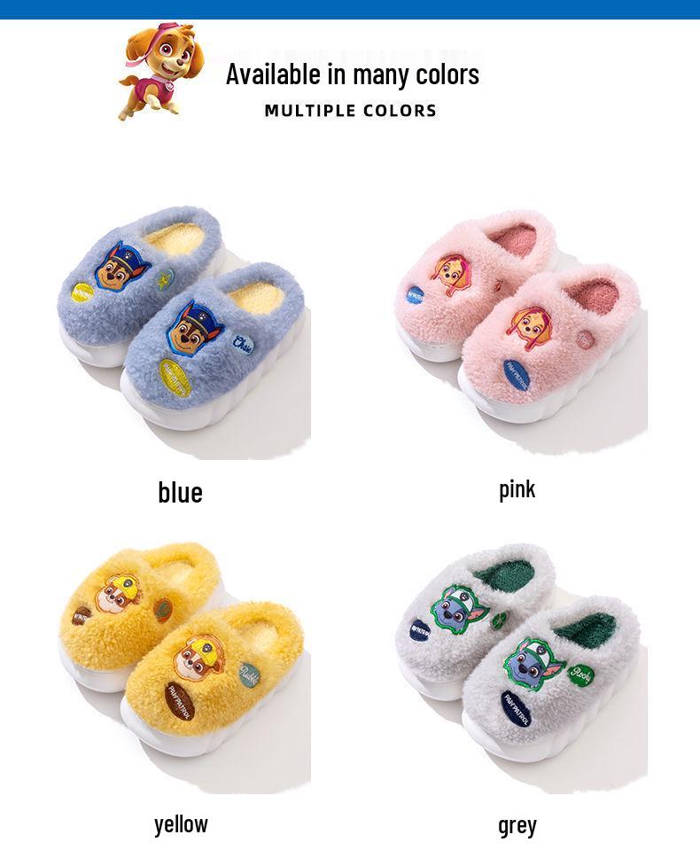 PAW Patrol Kids' Non-Slip Plush Cotton Slippers for Winter
